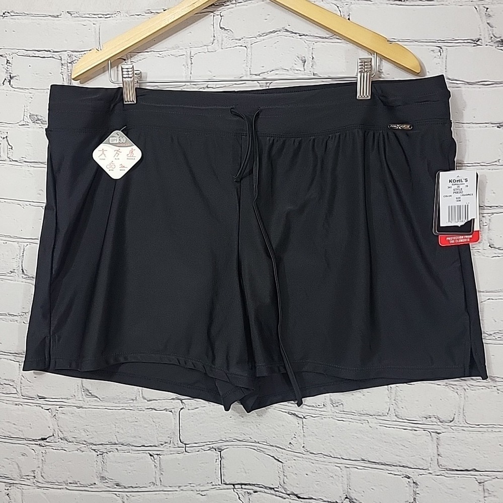 ZeroXposur Swim Shorts Womens Size‎ 18W Black Swimsuit Bottom Trunk new NWT
